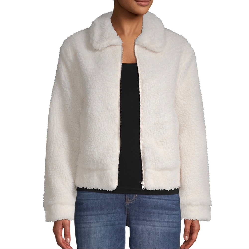 Ivory white sherpa jacket